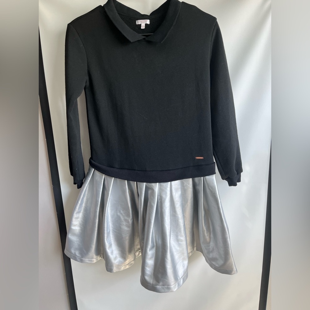 Tahari girls Black and Silver Dress sz 12